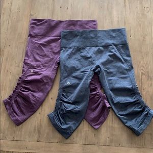 2 pairs of Lululemon Crops (only worn once)